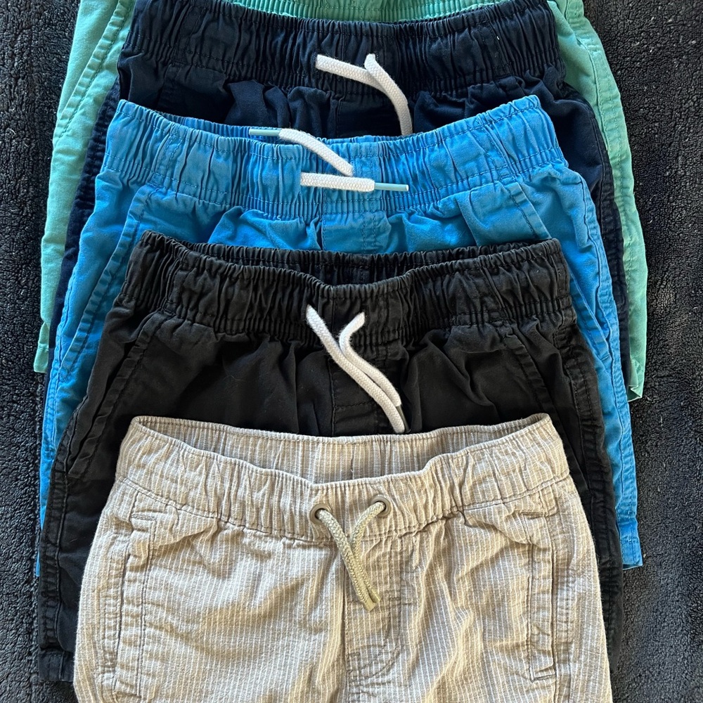 Cat & Jack Boys Shorts Set - Black, Blue, Gray, Teal, Khaki & White striped